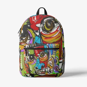 Retro Colorful Print Trendy Backpack