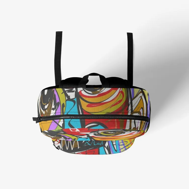 Retro Colorful Print Trendy Backpack