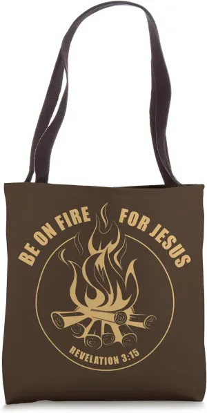 Revival - Be on Fire for Jesus Christian Faith Camping Tote Bag