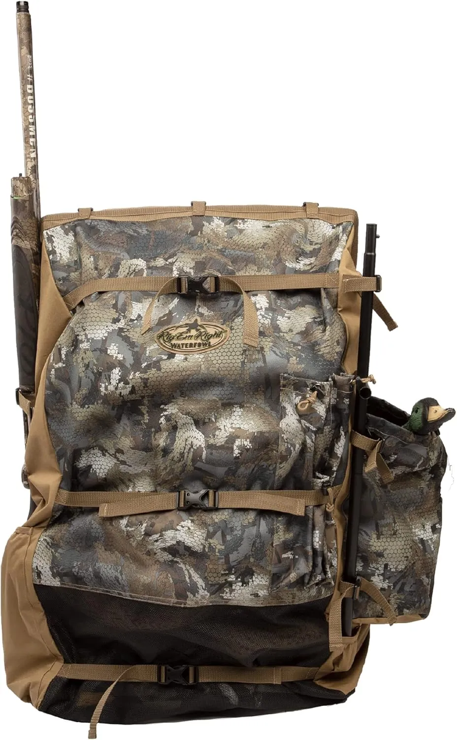 Rig'Em Right Waterfowl Refuge Runner Decoy Duck Hunting Backpack with Deluxe Padded Backrest and Shoulder Straps (Gore Optifade Timber Camo)