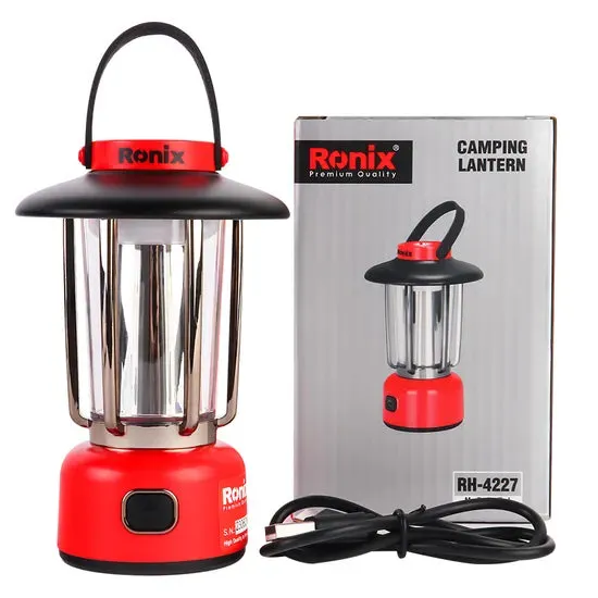 Ronix Rh-4227 Camping Lantern 150lm 6W Spot Light Outdoor Camping Portable Lamp Rechargeable Adjustable Light Source Retro LED Lantern