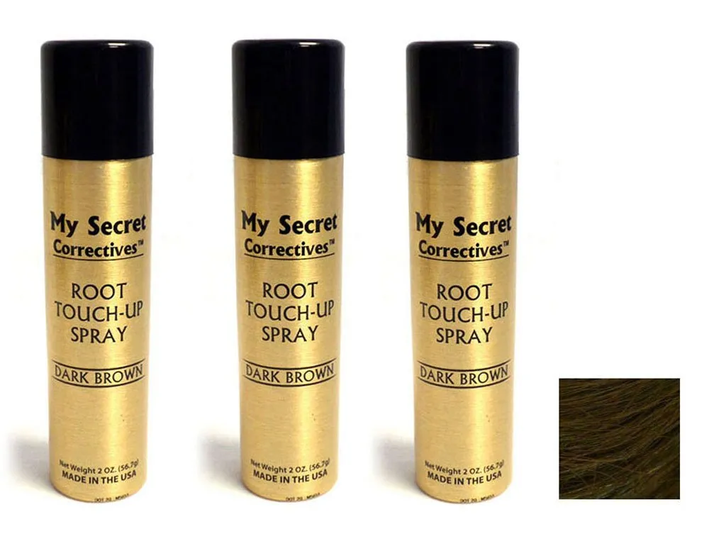 Root Touch-Up Natural Highlight Spray 2 Ounce - (DARK BROWN) - 3 Cans