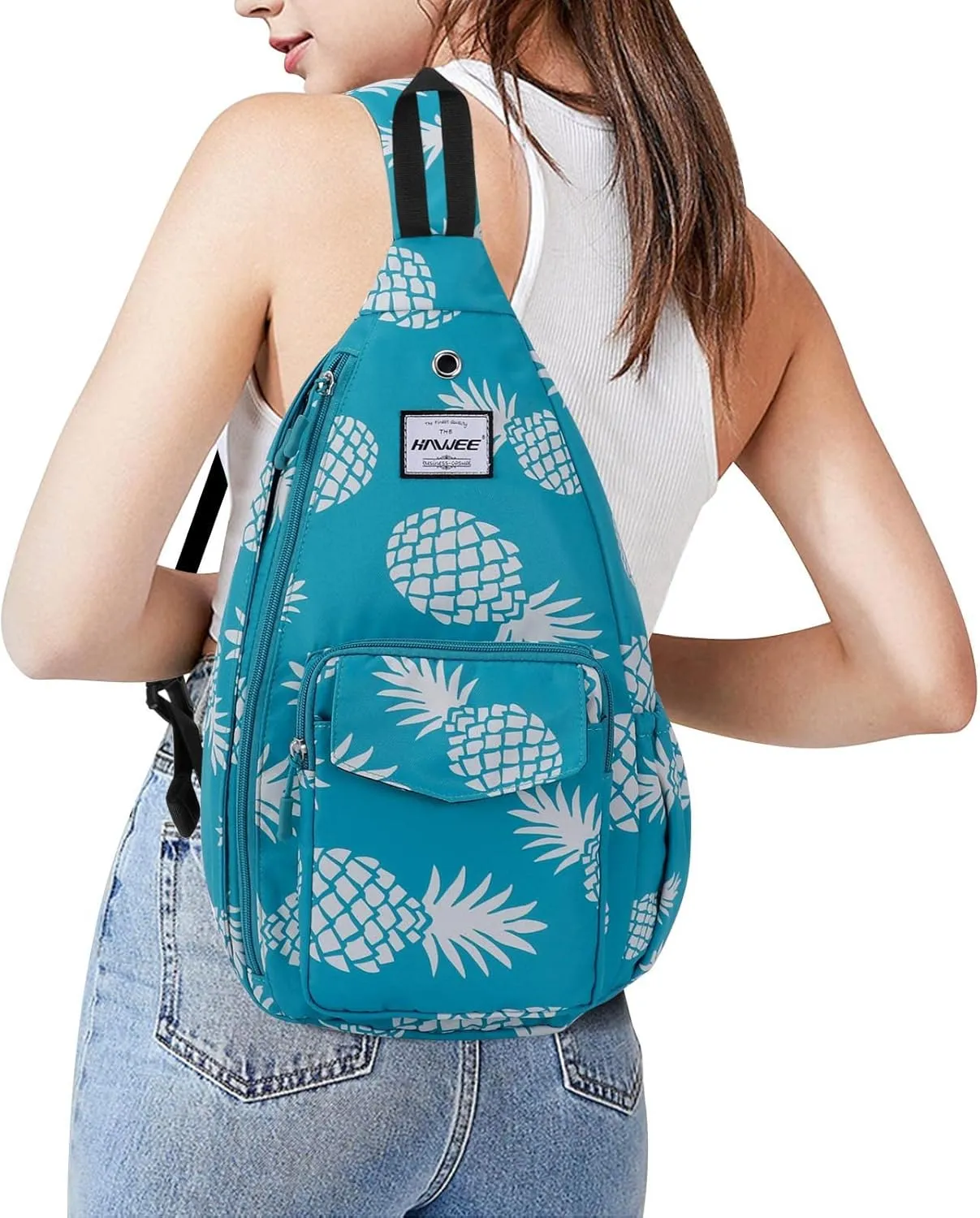 Rope Sling Bag for Women Men Casual Cross Body Daypack Backpack Adjustable Strap Water Repellent for Travel/Sport