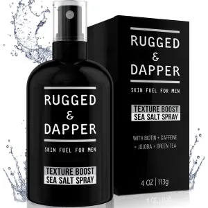 RUGGED & DAPPER Texture Boost Sea Salt Spray for Men - 4 oz, Hair Styling Agent, Adds Body and Fullness to Hair, Enhances Natural Texture, Locks in Moisture, Ocean Fresh Scent