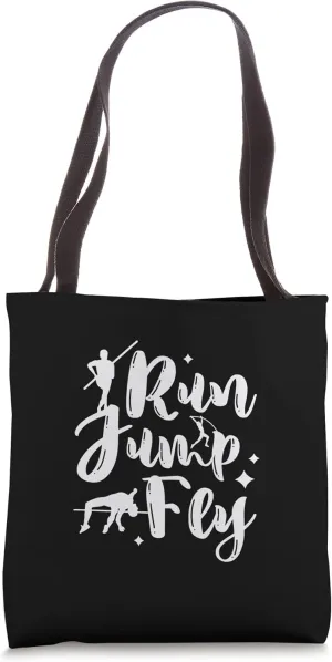 Run Jump And Fly Field Sport Pole Vaulting Tote Bag