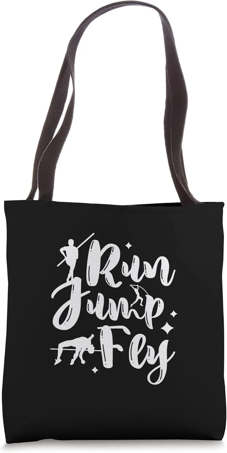 Run Jump And Fly Field Sport Pole Vaulting Tote Bag