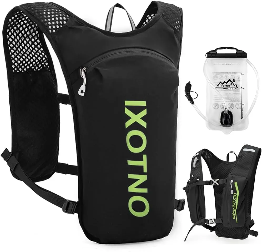 Running Hydration Vest Backpack, 5L Lightweight Running Vest Backpack, Adjustable Chest Straps Running Hydration Vest, with Water Bladder Bag/Soft Flask