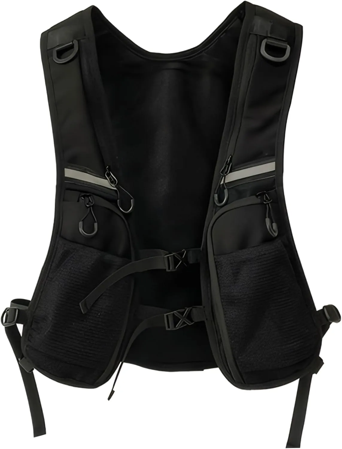 Running Vest Safe Reflective Running Backpack Breathable Marathon Running Vest with Carabiners ＆ Pockets Lightweight and Adjustable Rucksack for Hiking Climbing Cycling Snowboard Running Backpa