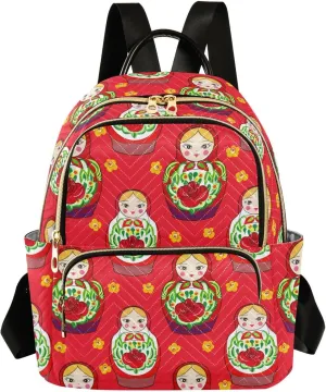 Russian Nesting Dolls Flowers Backpack for Women Fashion Backpack Purse Lightweight Shoulder Bags Small Casual Daypack Travel Bag S 202c1368