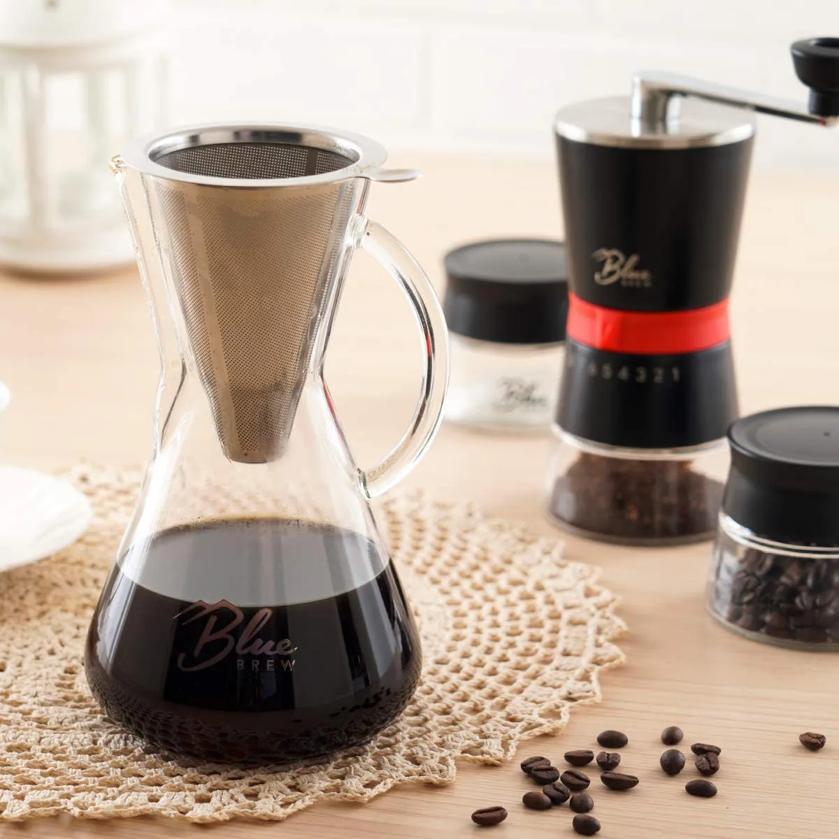 Rynx | Blue Brew BB1011 Pour Over Brewer - Coffee pot with permanent filter - 15oz