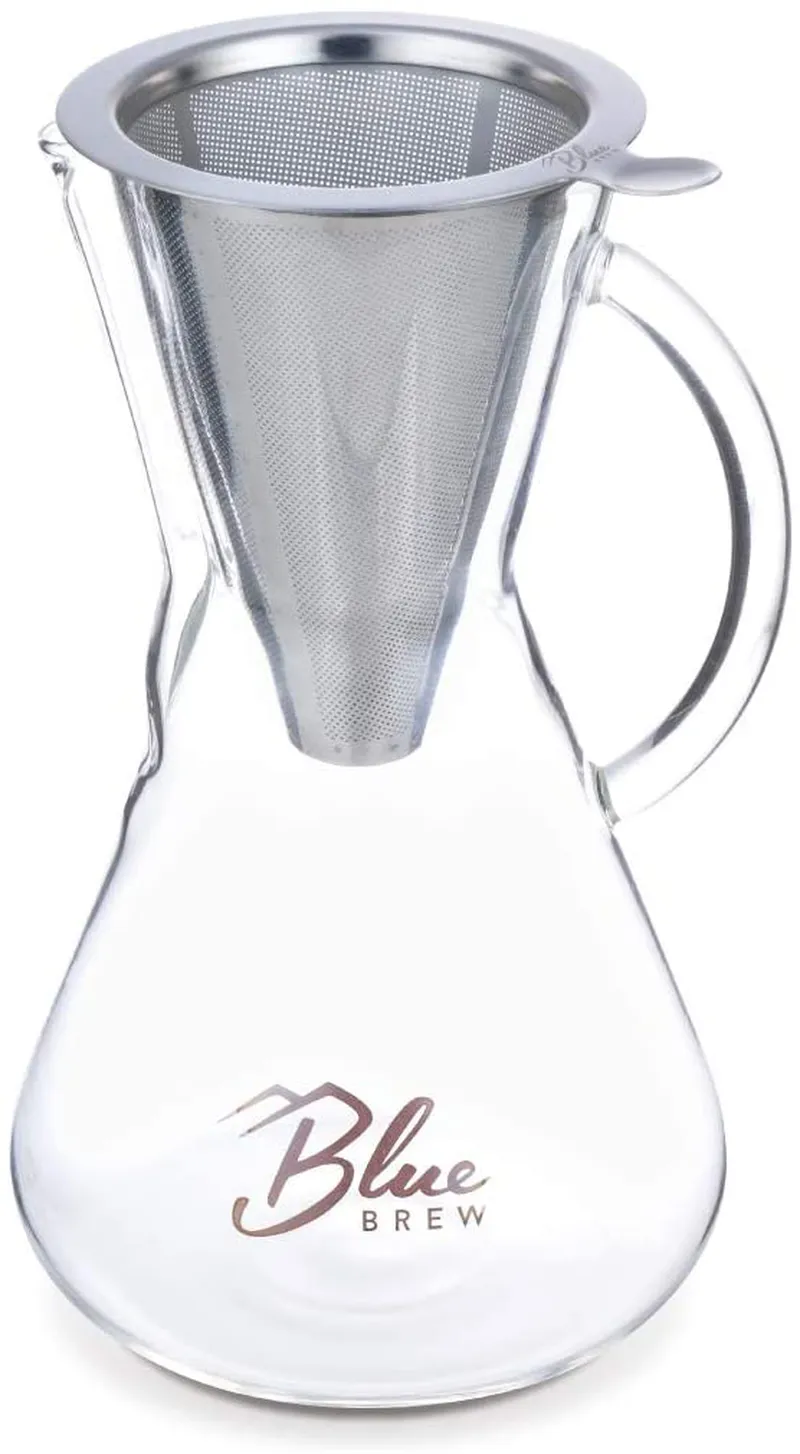 Rynx | Blue Brew BB1011 Pour Over Brewer - Coffee pot with permanent filter - 15oz