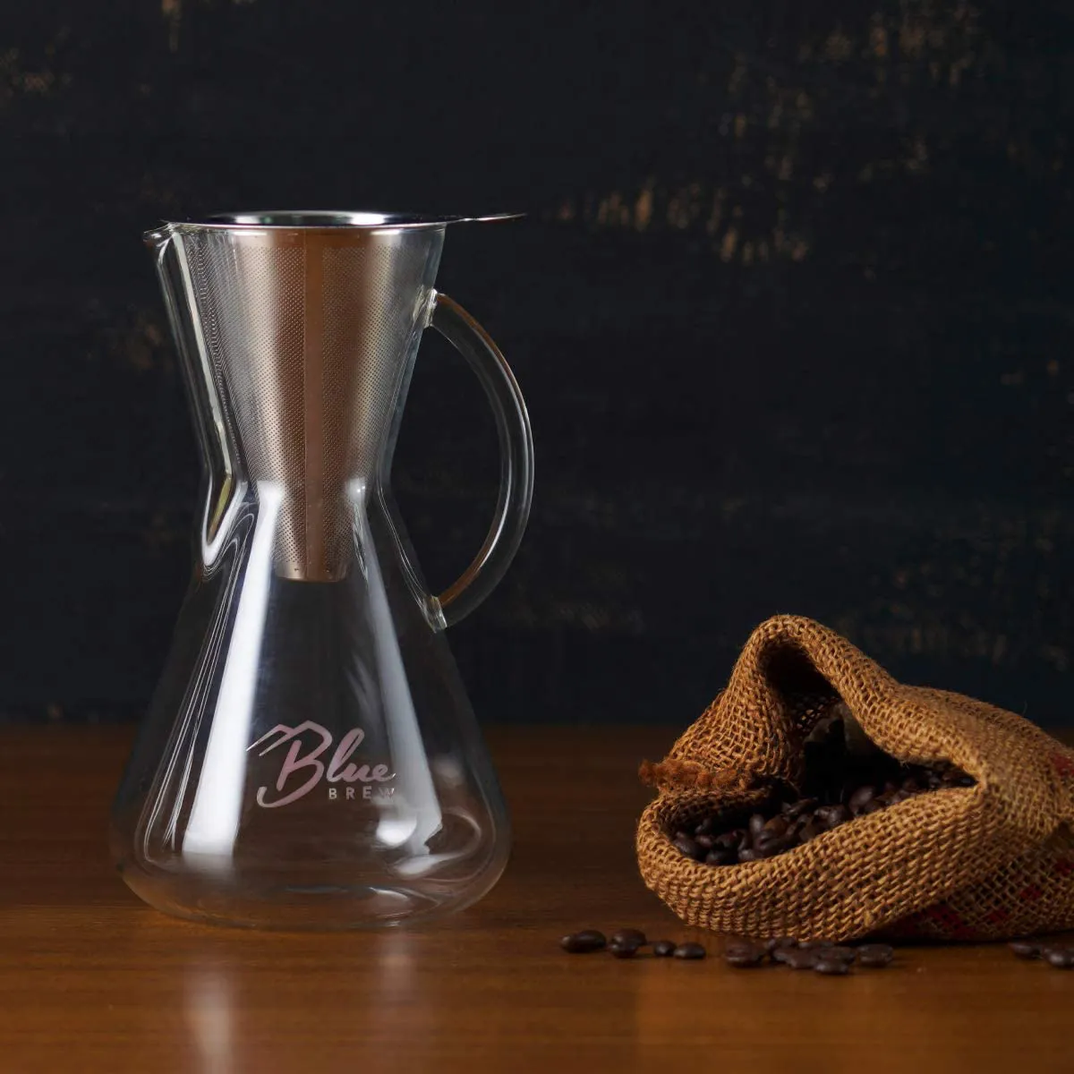 Rynx | Blue Brew BB1011 Pour Over Brewer - Coffee pot with permanent filter - 15oz