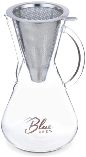 Rynx | Blue Brew BB1011 Pour Over Brewer - Coffee pot with permanent filter - 15oz