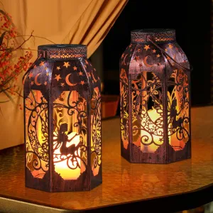 Rynx | Singingarden Sunlight Outdoor Garden Hanging Lantern Waterproof Led Metal Bronze Moon Fairy Lantern Waterproof Flashing Flameless Light Mission Light For Table, Terrace, Mother's Day Gift (2Pack)