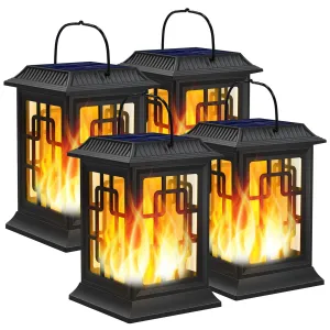 Rynx | Woenergy Solar Lamps Outdoor Waterproof, Hanging Solar Light For Outside Black Hanging Solar Powered Decorative Lamp For Garden Patio, 4 Pack