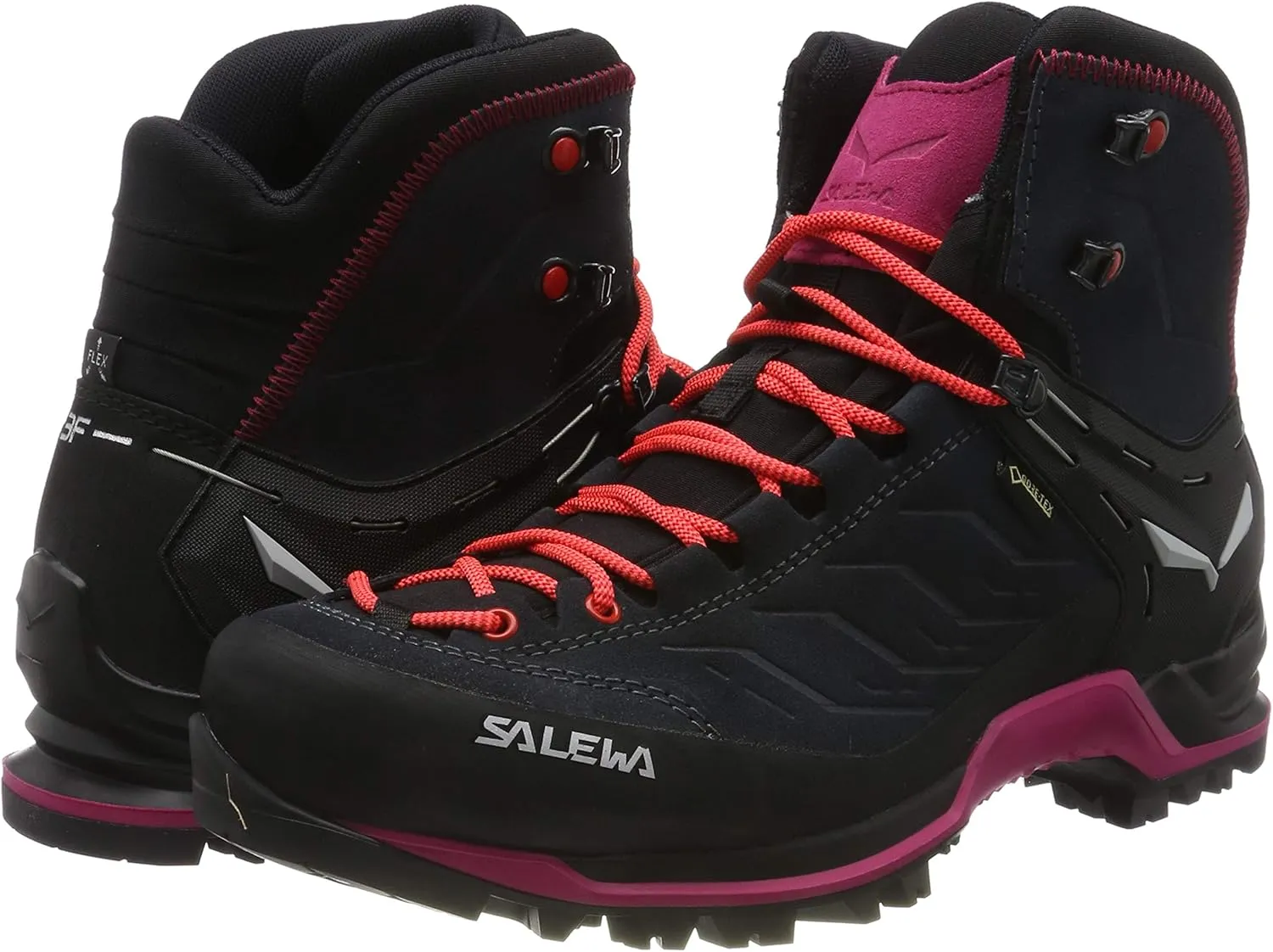 Salewa Women's Mountain Trainer Mid GTX Alpine Trekking Boot | Hiking, Alpine Climbing, Technical Approach | Gore-Tex Breathable Waterproof Protection, Vibram Sole, Durable Leather and Fabric Upper