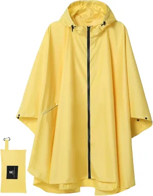 SaphiRose Unisex Rain Poncho Raincoat Hooded for Adults Women with Pockets