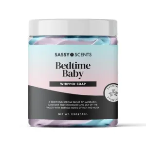 Sassy Shop Bath - Whipped Soap - Cleanse and Nourish the Skin, With an Uplifting Fragrance - Gentle and Suitable for all Skin Types - Vegan Friendly - 115g (Bedtime Baby)