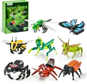 SATHIBI Ideas Insects Collection Building Sets for Kids, 8 Packs Animals Party Favors Toys, Bugs Nature Decor and Great Gifts for Adults Boys Girls 6 8 12 14 (772PCS)