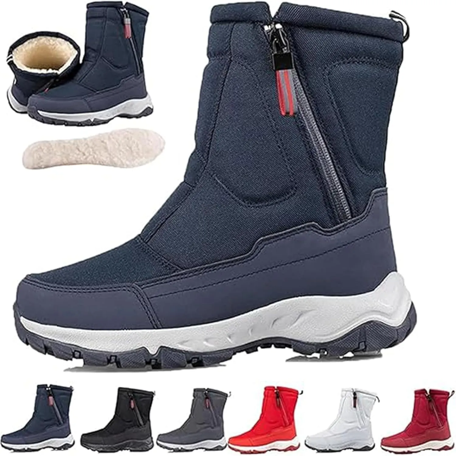 Sawbehind Winter Boots, Sawbehind Snow Boots, Saw Behind Mens Shoes Waterproof, Anti-Slip Lightweight Ankle Boot