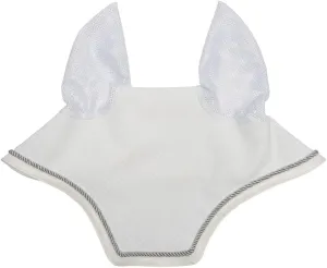 Schneiders Performance Mesh Fly Veil | Breathable Insect Protection for Horses | Mesh Ears, Squared-Off Front, Leather Binding | Stylish Look for Arena or Trail | Color White