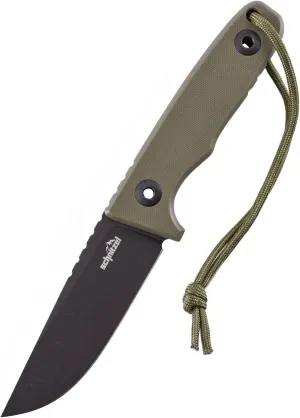 SCHNITZEL TRI - Outdoor Knife with Kydex Sheath and Dangler Carrying System - Bushcraft Knife Outdoor Leisure Knife Adult (Green)
