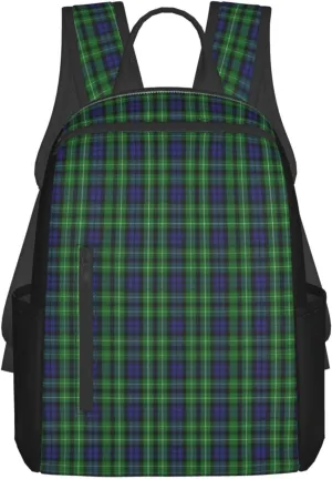 Scottish Clan Graham Tartan Plaid Trendy Lightweight Backpack - Breathable Polyester Office, Travel - Ergonomic Design With Side Pockets & Front Storage