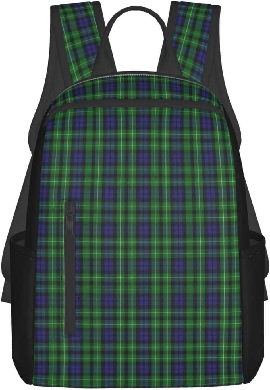 Scottish Clan Graham Tartan Plaid Trendy Lightweight Backpack - Breathable Polyester Office, Travel - Ergonomic Design With Side Pockets & Front Storage