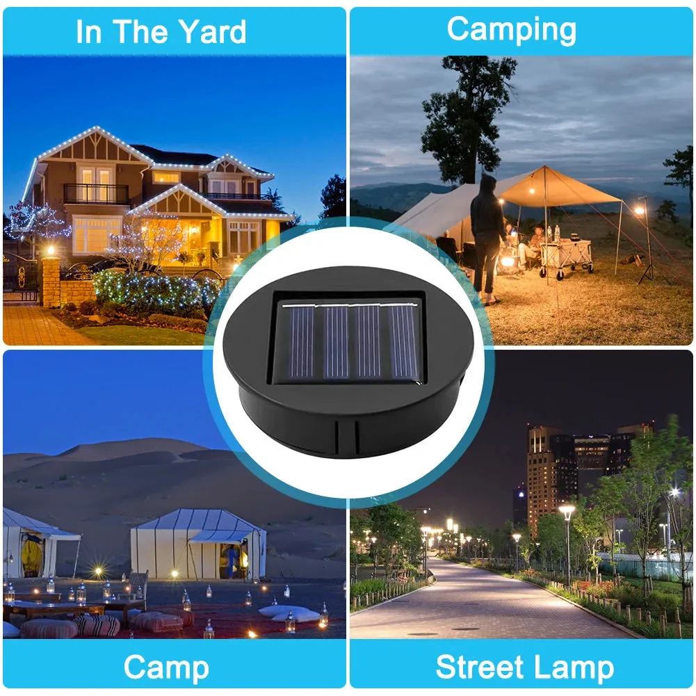 Set of 2-20 Solar Lantern Replacement Tops, 8cm LED Light Lids, Solar Panel Powered for Outdoor Pathway/Yard