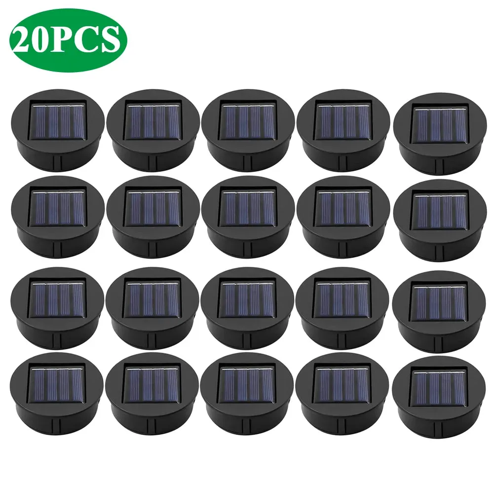 Set of 2-20 Solar Lantern Replacement Tops, 8cm LED Light Lids, Solar Panel Powered for Outdoor Pathway/Yard