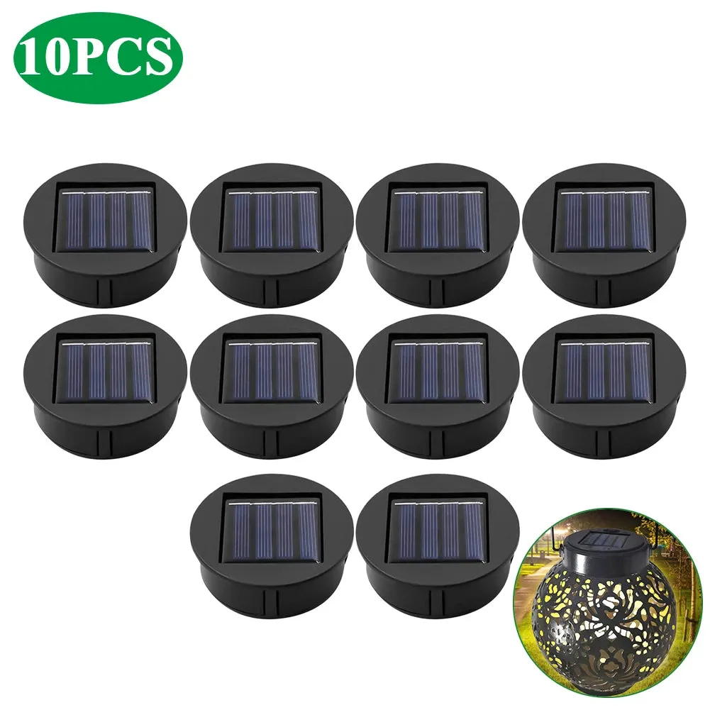 Set of 2-20 Solar Lantern Replacement Tops, 8cm LED Light Lids, Solar Panel Powered for Outdoor Pathway/Yard