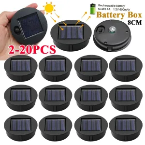 Set of 2-20 Solar Lantern Replacement Tops, 8cm LED Light Lids, Solar Panel Powered for Outdoor Pathway/Yard