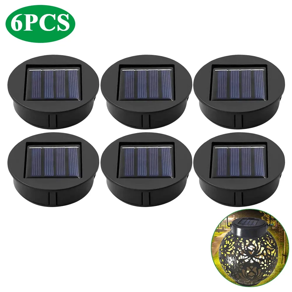 Set of 2-20 Solar Lantern Replacement Tops, 8cm LED Light Lids, Solar Panel Powered for Outdoor Pathway/Yard