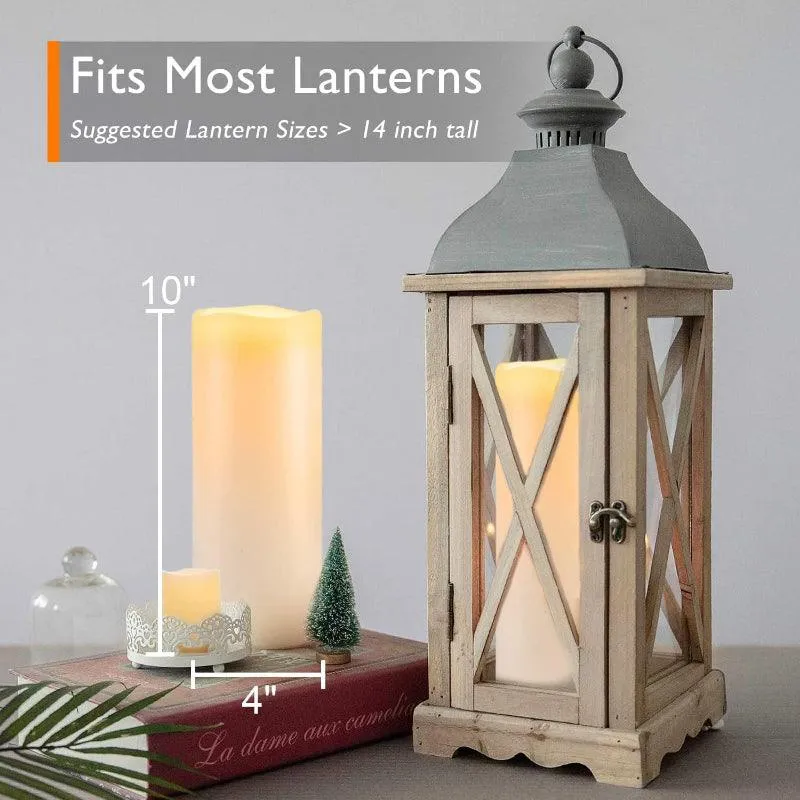 Set Of 2 Flameless Outdoor Lantern Candles – Remote Control Waterproof LED