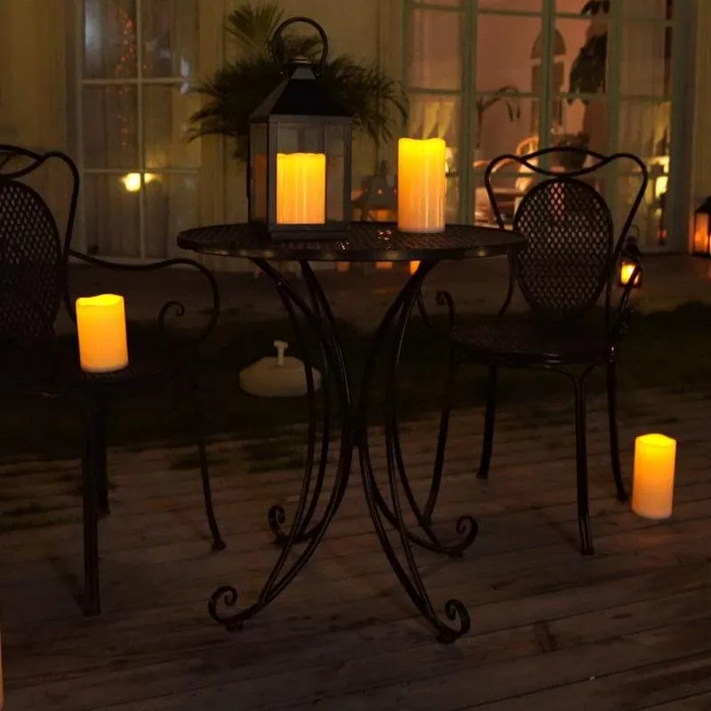 Set Of 2 Flameless Outdoor Lantern Candles – Remote Control Waterproof LED