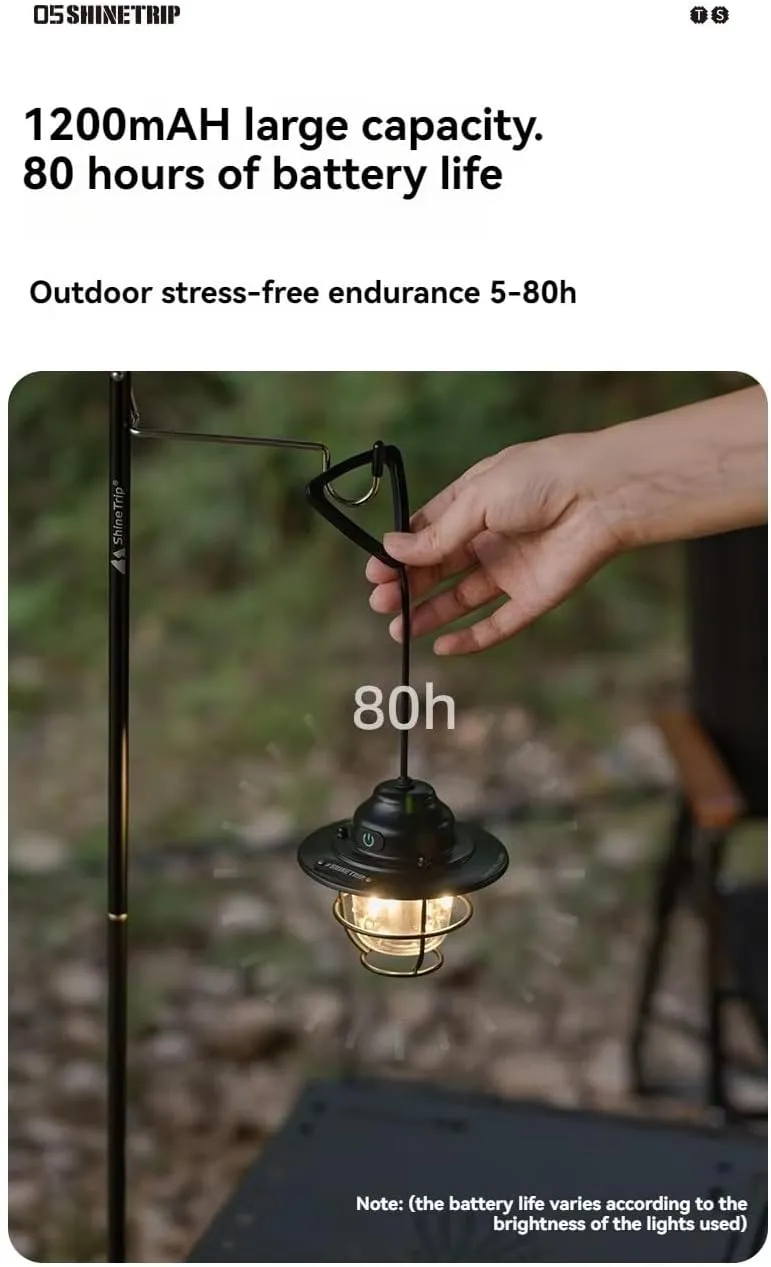 Shine Trip Outdoor Retro Smalldroplight, Campsite Lamp, Atmosphere Lamp, USB Charging Tent Light (Green)
