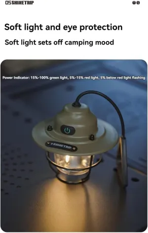 Shine Trip Outdoor Retro Smalldroplight, Campsite Lamp, Atmosphere Lamp, USB Charging Tent Light (Green)