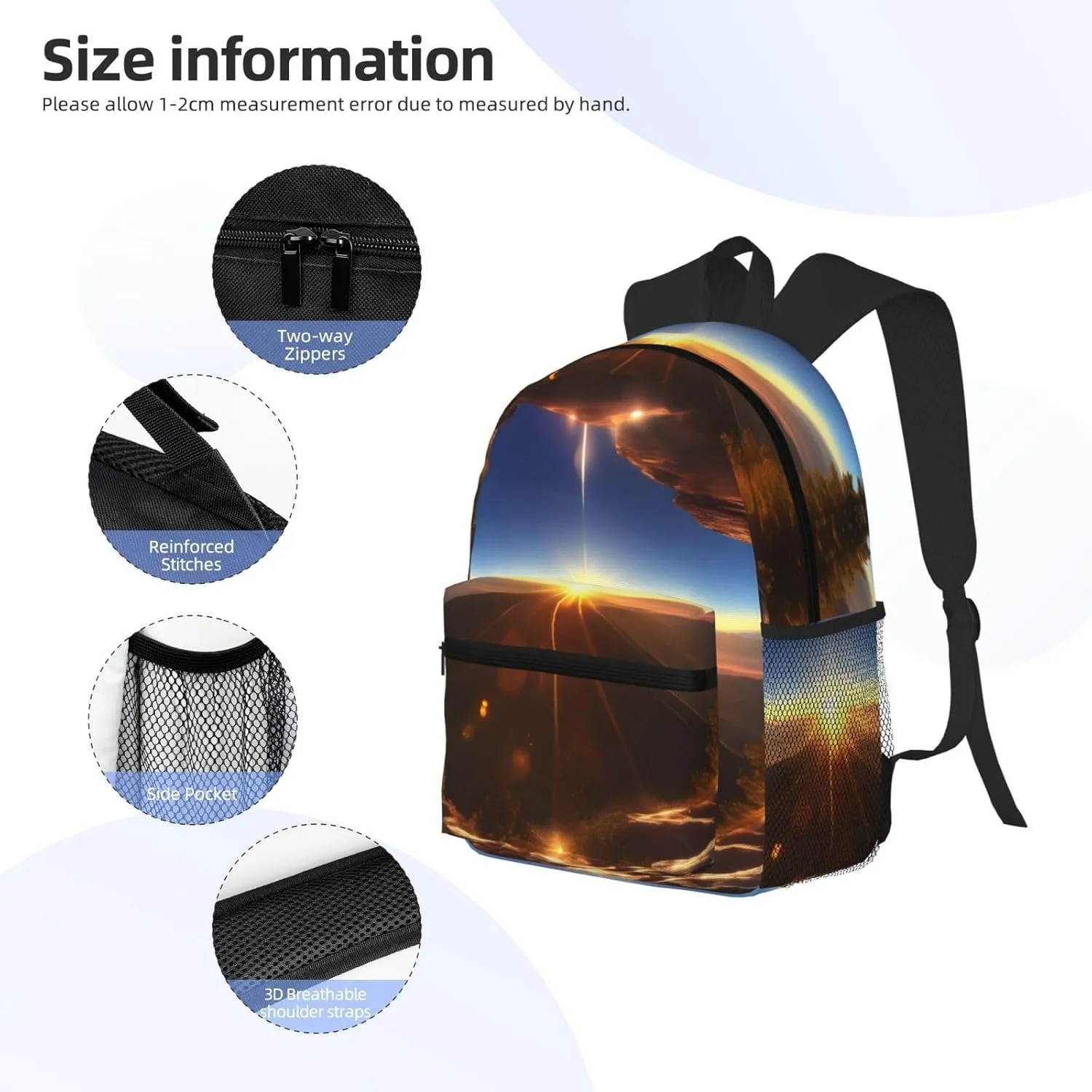Shining Overlook Print Comfortable Backpack,Your Essential Casual Travel Bag For Outdoor Adventures, SB-122