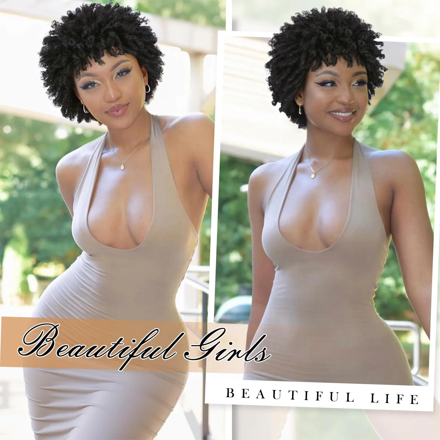 Short Dreadlock Wig Short Afro Curly Braided Wigs for Black Women Faux Locs Twist Braiding Natural Black Synthetic Hair Wigs 6 Inches
