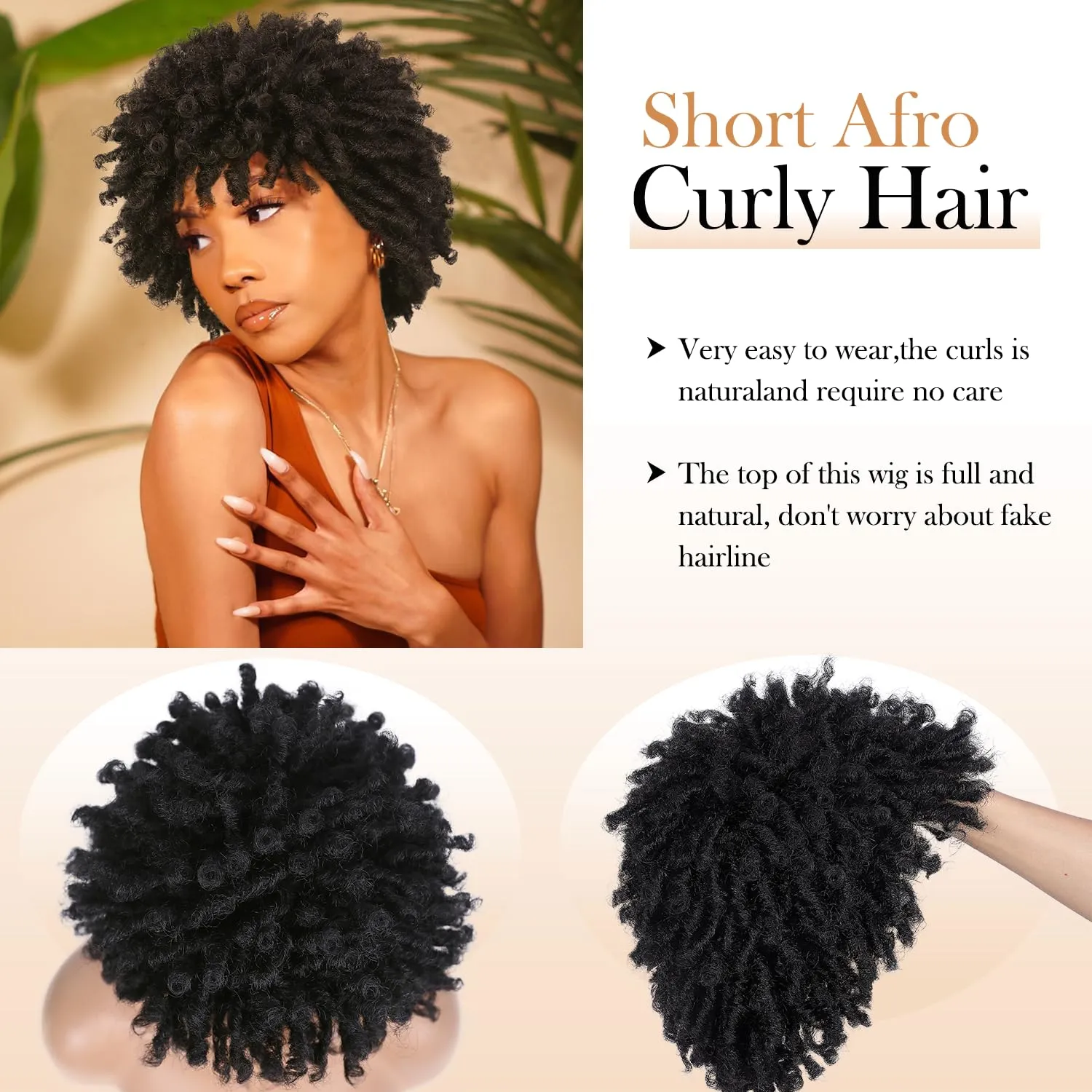 Short Dreadlock Wig Short Afro Curly Braided Wigs for Black Women Faux Locs Twist Braiding Natural Black Synthetic Hair Wigs 6 Inches