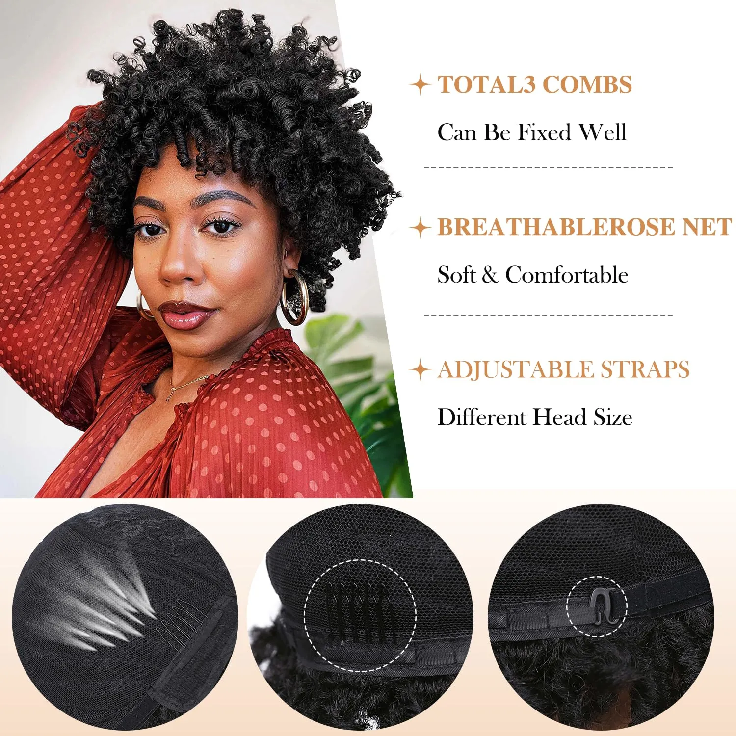 Short Dreadlock Wig Short Afro Curly Braided Wigs for Black Women Faux Locs Twist Braiding Natural Black Synthetic Hair Wigs 6 Inches