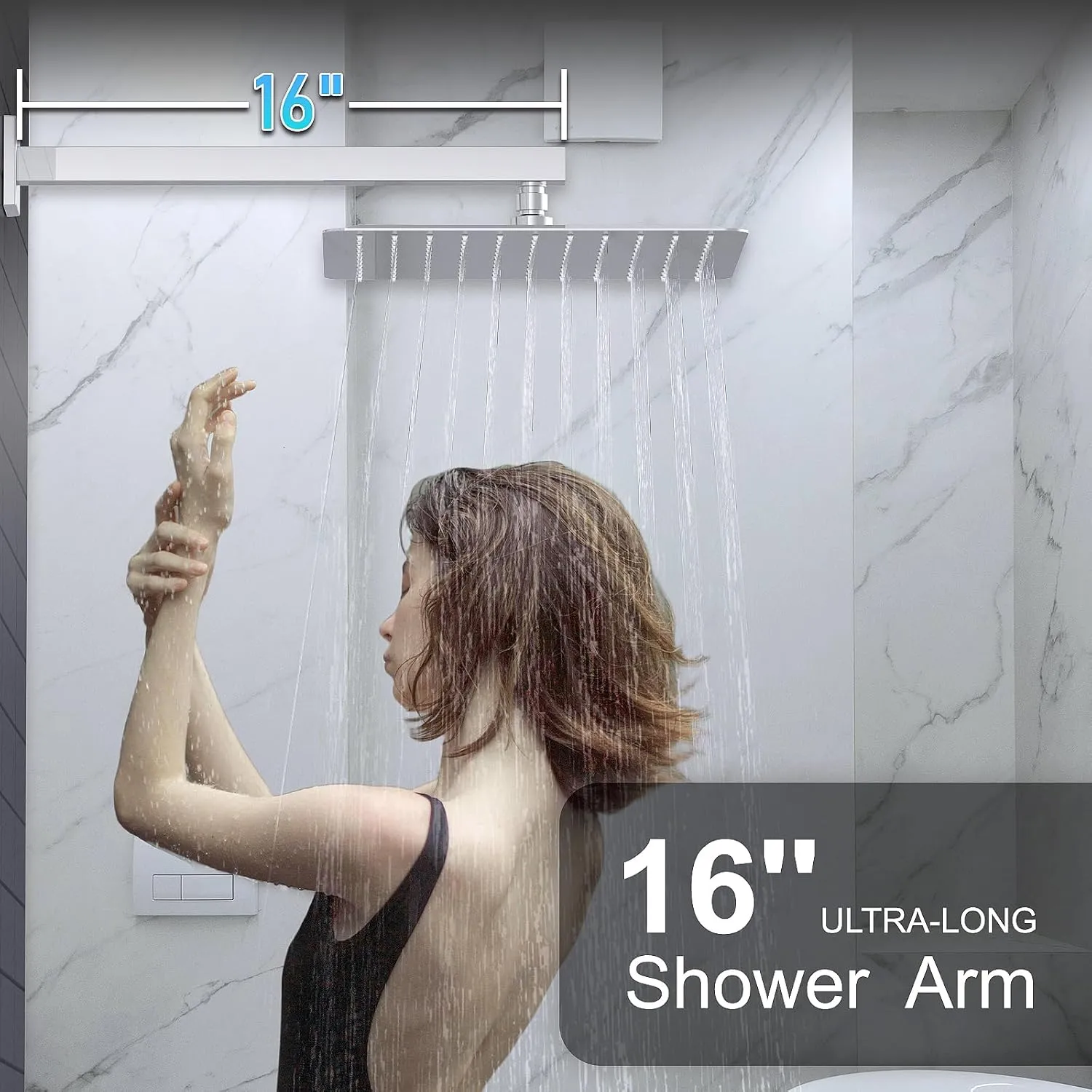 Shower System with High Pressure 12 Inch Rainfall Shower Head, Handheld Shower head and Shower Faucet Trim, Rain Mixer Shower Set Wall Mounted Chrome（Valve Include）
