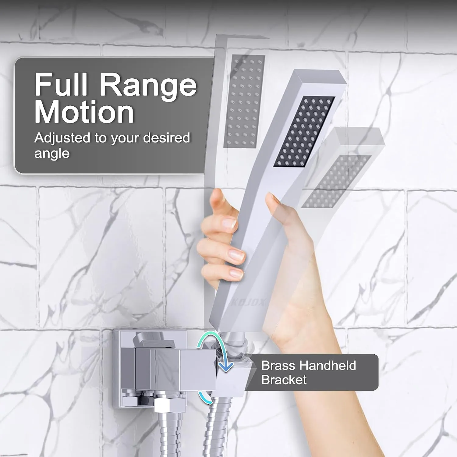Shower System with High Pressure 12 Inch Rainfall Shower Head, Handheld Shower head and Shower Faucet Trim, Rain Mixer Shower Set Wall Mounted Chrome（Valve Include）