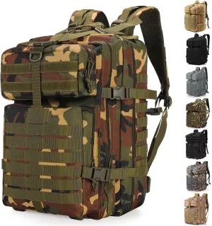 ShowyLive 3P Tactical Backpack Military Rucksack - 45L Large Hiking Backpack Waterproof, Durable Camping Backpack for Men Women, Travel Outdoor Sports Bug Out Bag (CP)