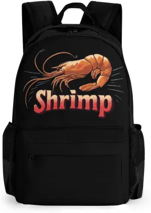 Shrimp Seafood Casual Backpack Lightweight Shoulders Bag Laptop Daypacks with Side Pocket for Workplace Travel