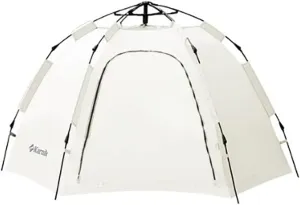 Singim K23210 Hexagonal Dome One Touch Tent with Instant Setup in 5 Seconds for 5 People 102.4x102.4x59.1(inch) Ivory