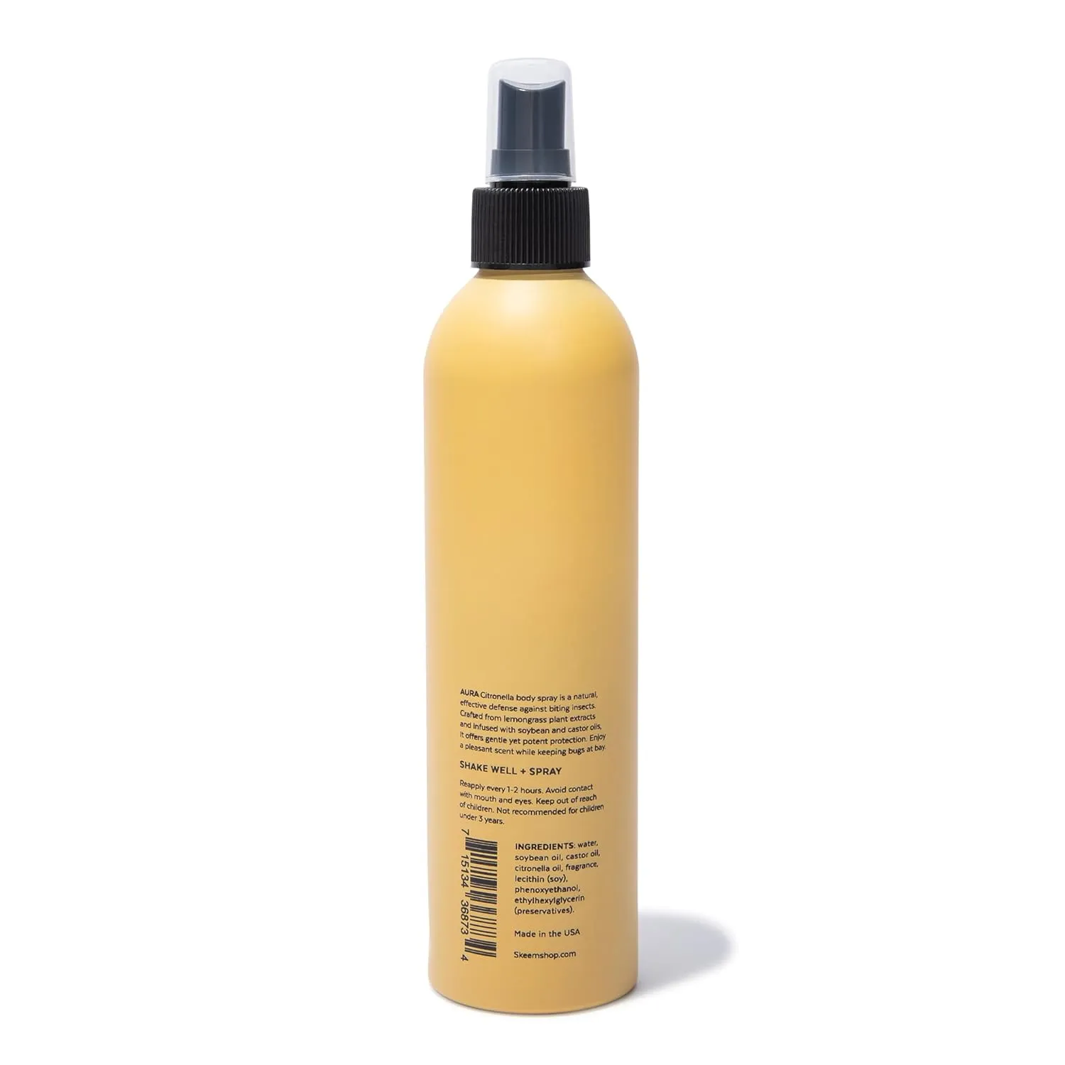 Skeem Aura Citronella Body Spray 8 oz, Verbena - Easy To Use Natural Spray, Family Friendly
