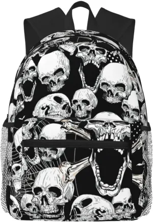 skull background print Lightweight and comfortable backpack Casual Laptop Backpack for Travel Hiking