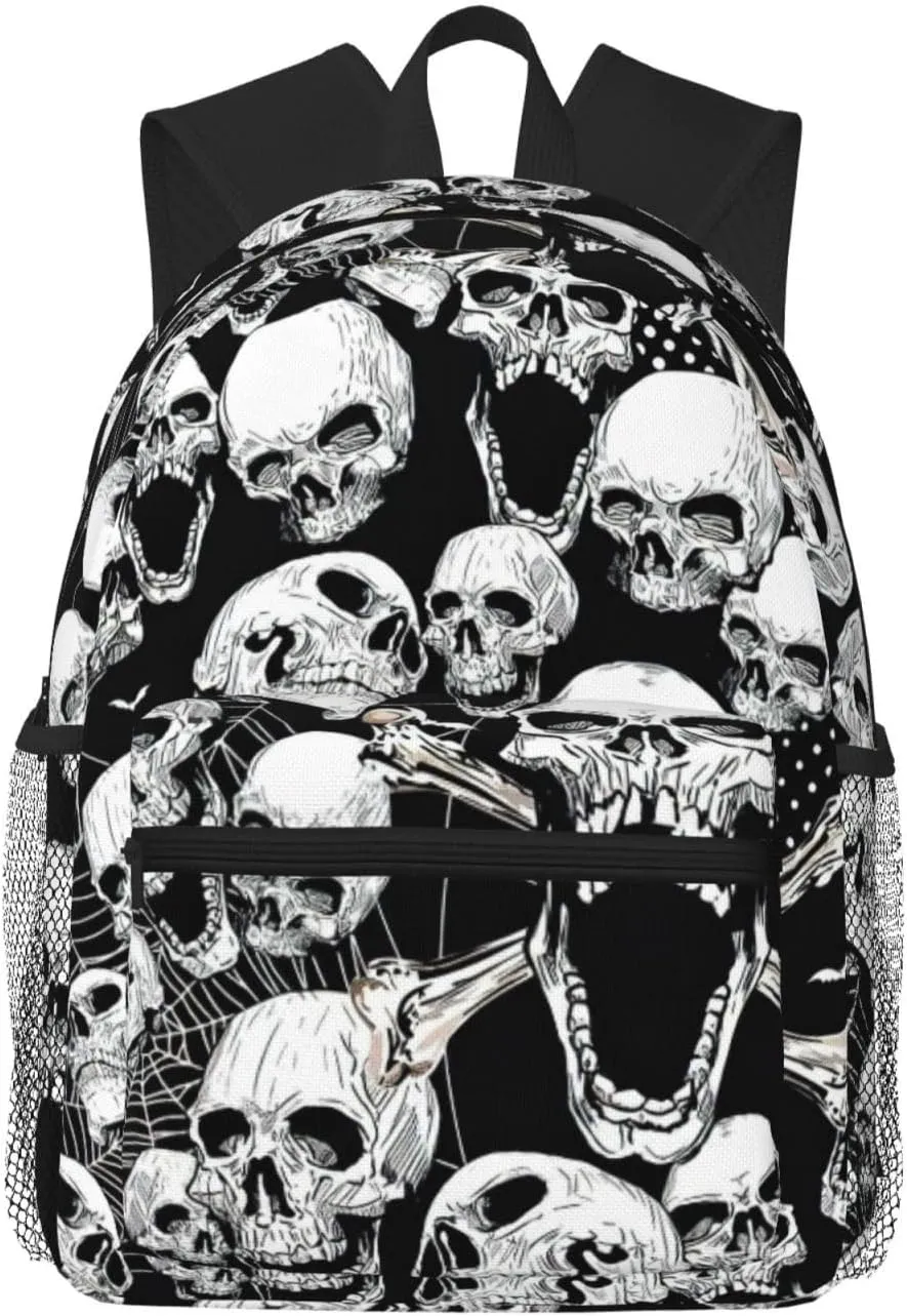 skull background print Lightweight and comfortable backpack Casual Laptop Backpack for Travel Hiking