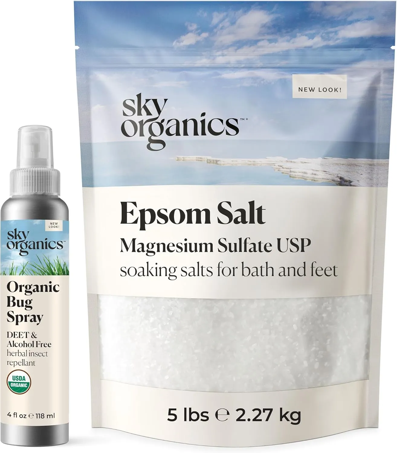 Sky Organics - Epsom Salt Bath Soak & Bug Spray - Alchohol Free, 5 lbs